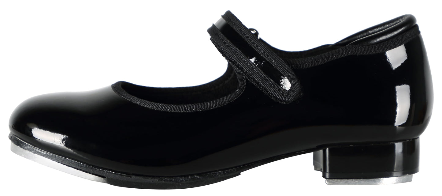 Linodes Patent Easy Strap Tap Shoe for Girls and Boys (Toddler/Little Kid/Big Kid)-Black-9.5M-Toddler
