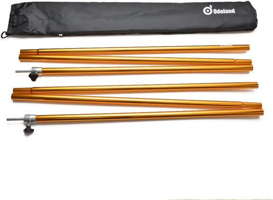 Odoland Adjustable Telescoping Aluminum Tarp and Tent Poles Set of 2 - Collapsible Lightweight for Camping, Backpacking, Hammocks, Sun Shade Shelters, and Awnings
