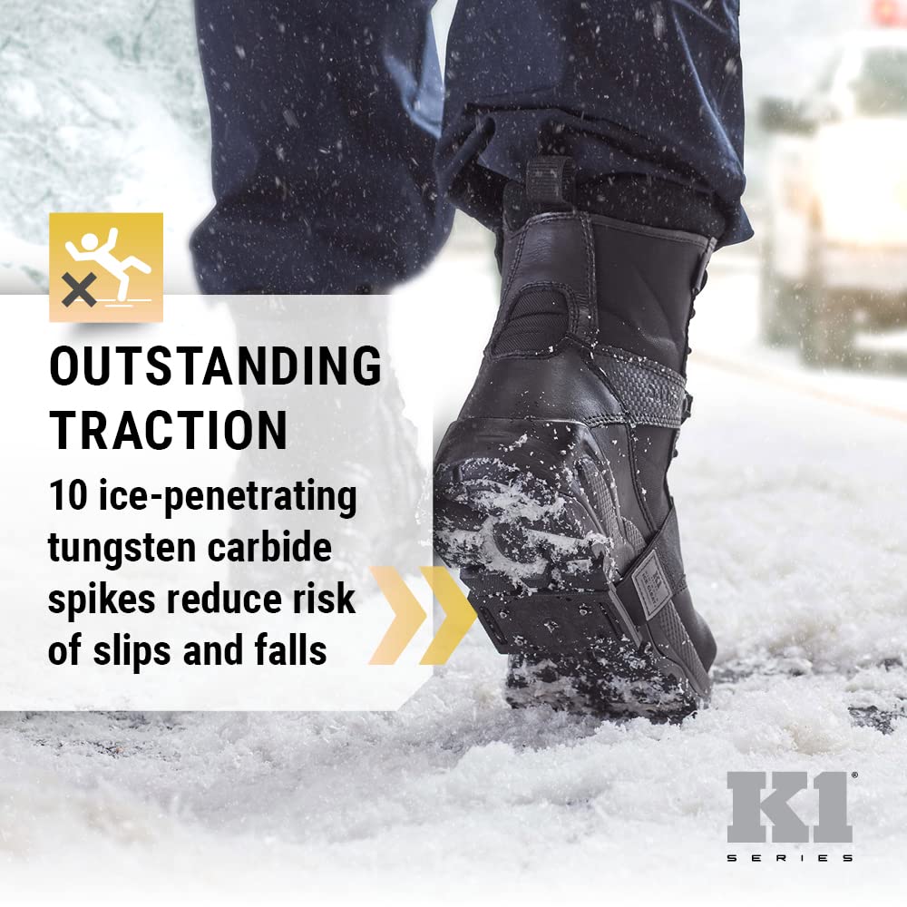 K1 Mid-Sole Ice Cleats for Men & Women - Rotatable Traction Aids For Winter Snow - Hi Vis - Low Profile