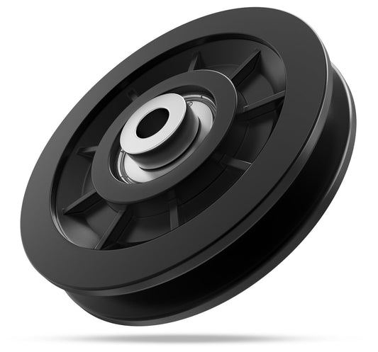 Anobeyi 90mm/3.5" Nylon Bearing Gym Pulley Wheel, Universal Exercise Replacement Pulleys for Home Gym Equipment Parts, Cable Machine Accessories, Garage Door Wheel System (Black-1pc)