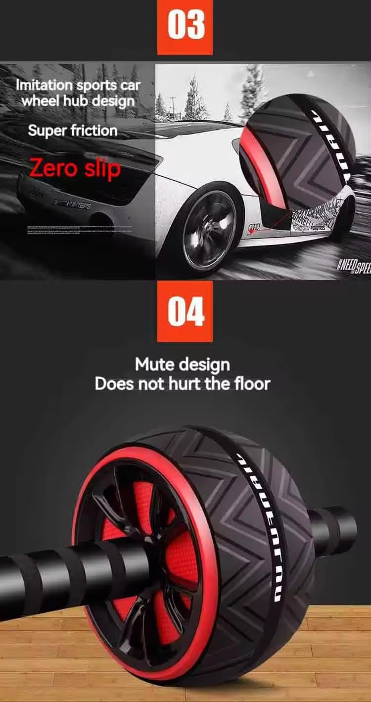 Ab Roller Wheel for Core & Abdominal Workout – Fitness Equipment for Men & Women, Home Gym Exercise Wheel with Knee Pad – Strength Training Gear for Abs & Core