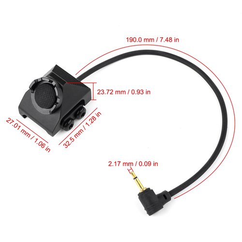 rdzzwxw Remote Pressure Switch with 2.5mm Plug for PEQ DBAL NGAL Airsoft Laser Sight, Aluminium Alloy Tactical Light Switch Mount for 20mm Picatinny Rail