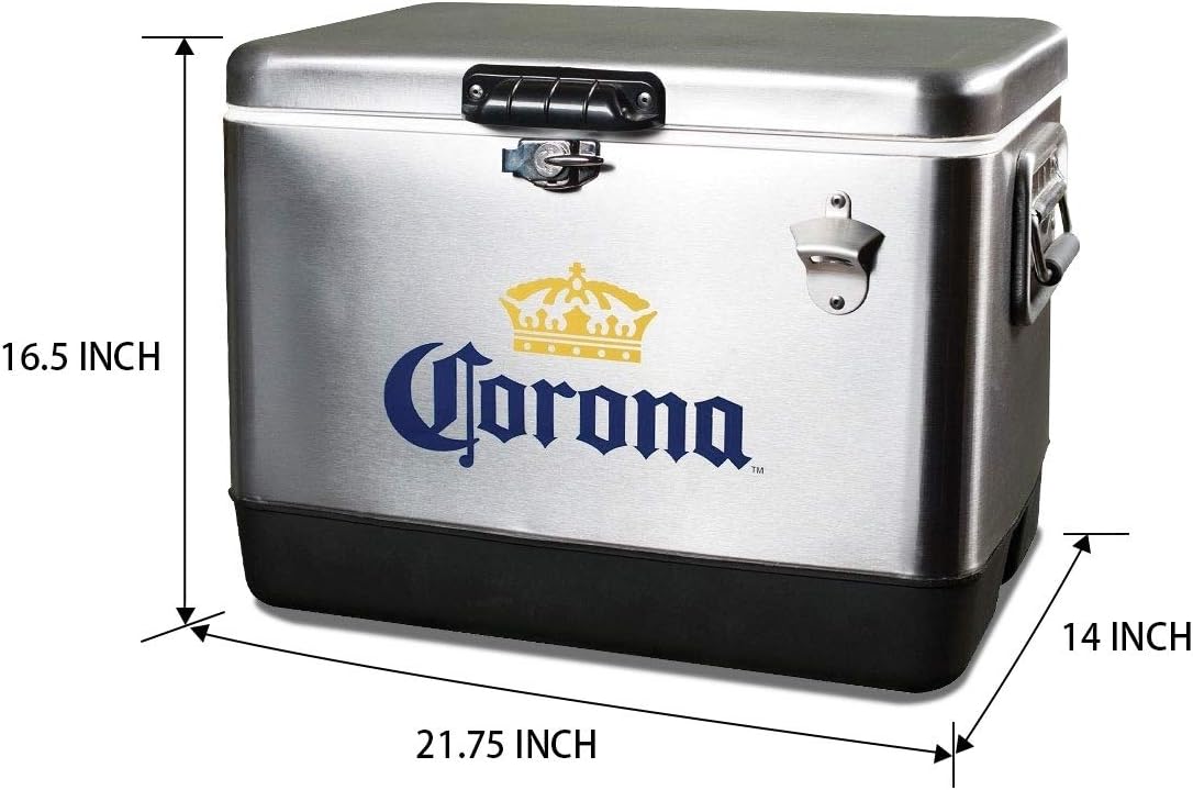 Portable Vintage Ice Chest Cooler with Bottle Opener - Insulated 85 Can Capacity for Camping, Beach, BBQs & Tailgating
