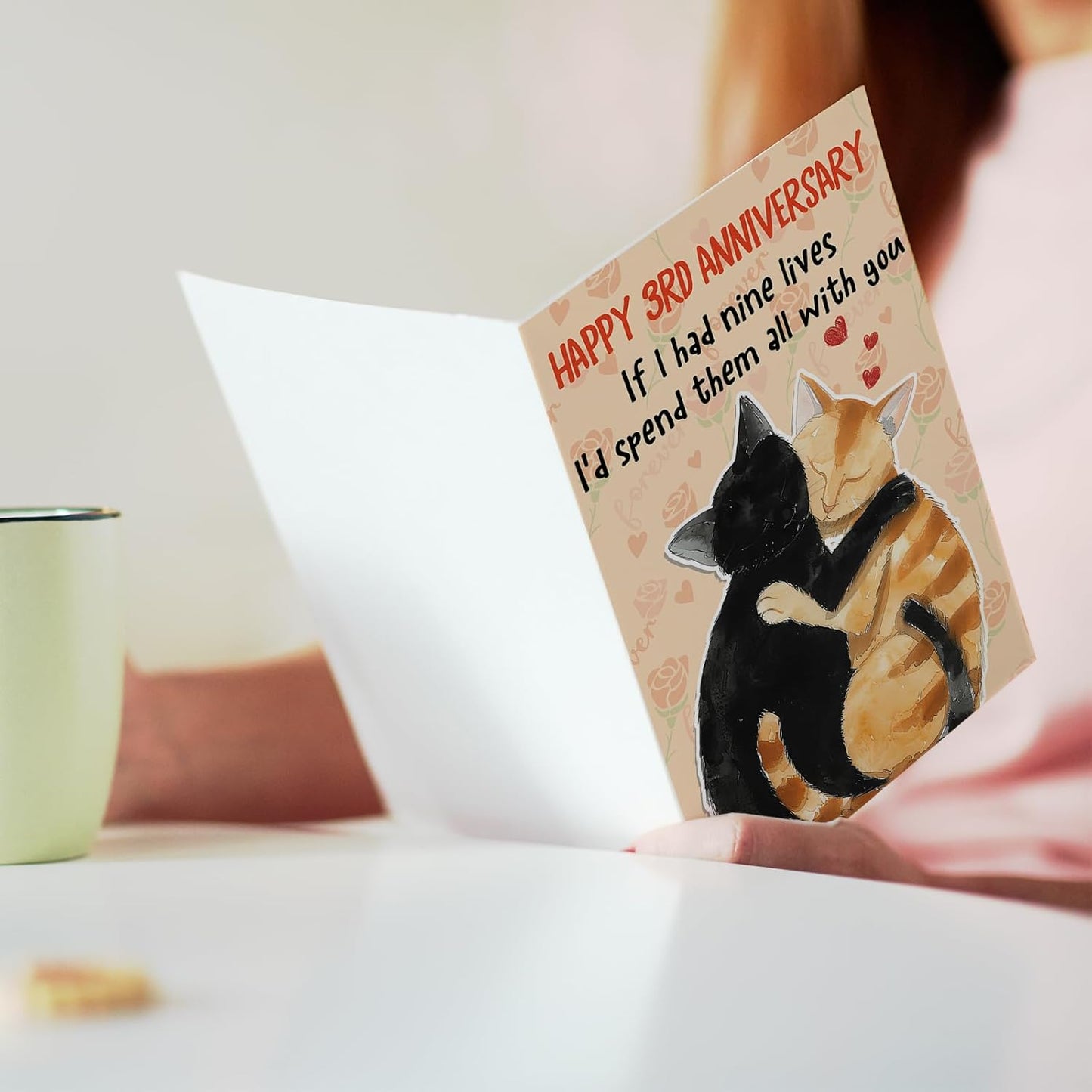 Funny 3rd Anniversary Card for Men Women, Romantic 3 Year Anniversary Card Gifts for Him Her, Cute 3rd Weeding Card for Husband Wife Boyfriend Girlfriend