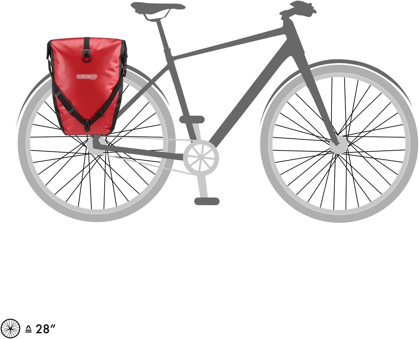 Ortlieb Unisex's Back-Roller Classic QL2.1 Bicycle Bag (1 Pair) -Black/Red, 40 Litre