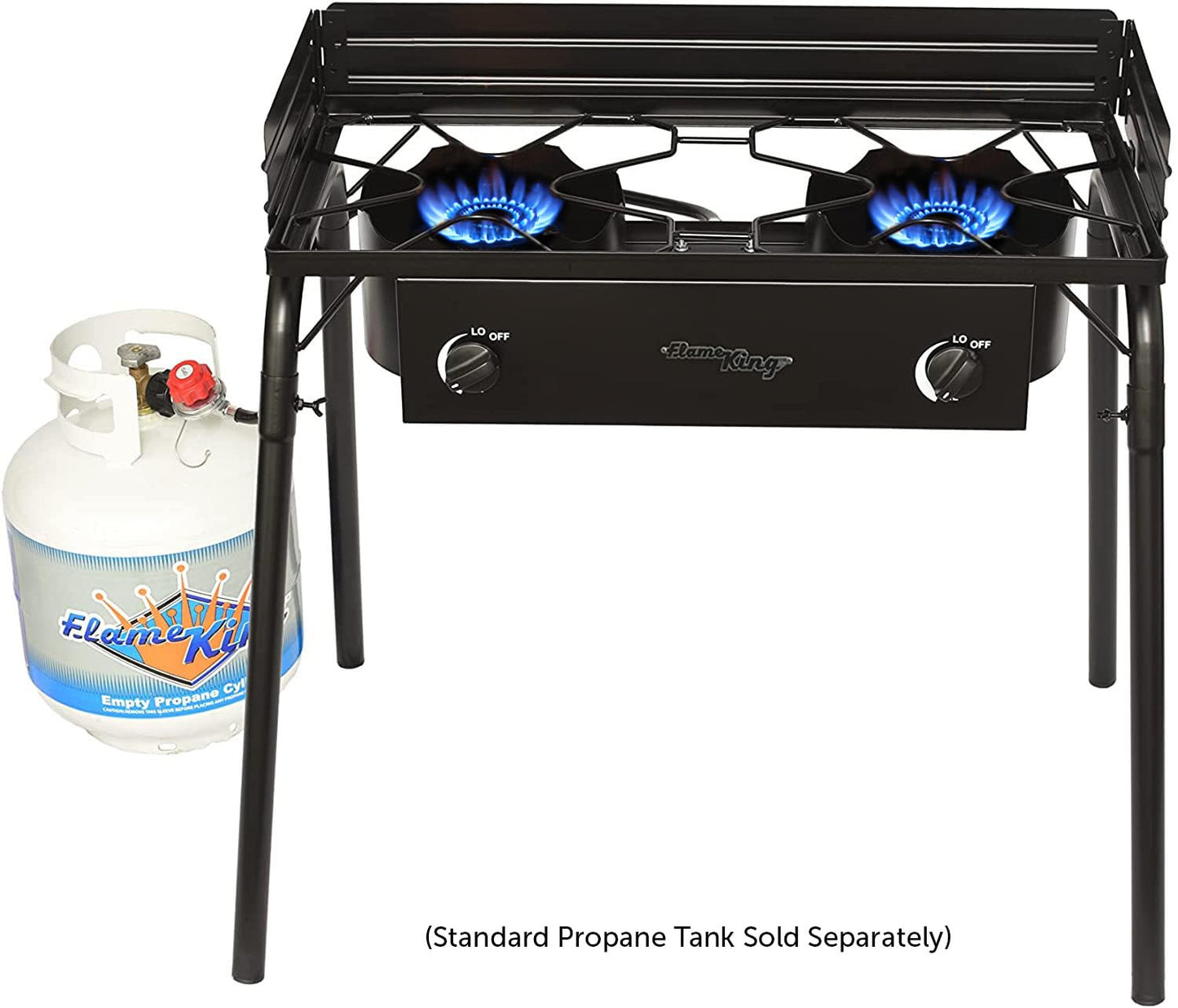 Flame King 200,000 BTU Propane Burner Gas Stove Heavy Duty Turkey Fryer/Camp Cooker, Portable with Stand Great for Outdoor Cooking, Home Brewing & Canning