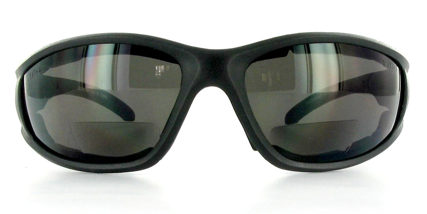 "SPORTSTER - Smoke 1.50" Bifocal Sunglasses / Safety Glasses with Non-Prescription Reading Lens. Read while you work or play in the sun!