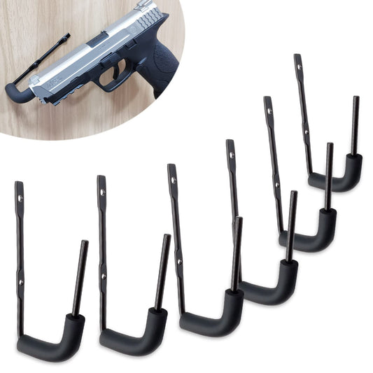 StrongTools Handgun Hanger, Wall Mount Pistol Rack Suitable for Desk or Wardrobe, Pistol Organizer for Displays and Cabinet (6 Packs for 6 Guns)