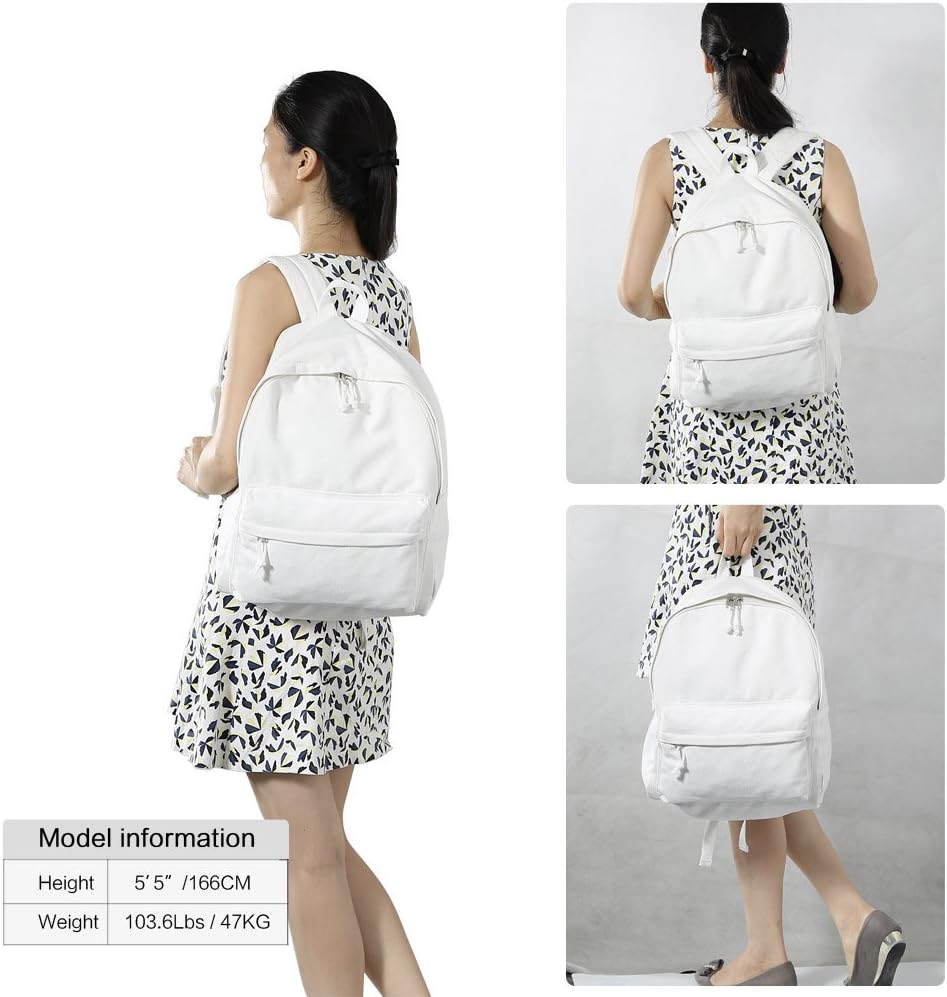 Zicac Canvas Backpack, Classic Basic Daypack, Lightweight Casual Travel Daypack Satchel Backpack Unisex
