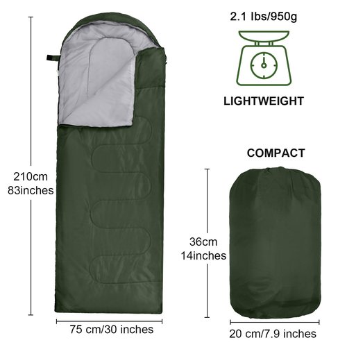 Tudomro 16 Pack Camping Sleeping Bags Bulk Adults Envelope 4 Season Cold Warm Weather Lightweight Waterproof Compact Backpacking Sleeping Bag for Travel Hiking(Blue, Red, Green, Black)