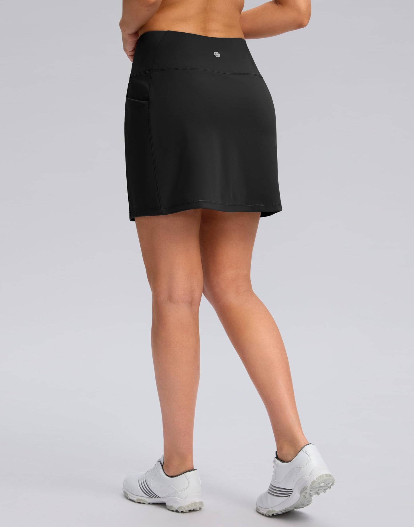 G Gradual Women's Golf Skirts Skort 4 Side Pockets High Waisted Stretchy Tennis Skirt with Short Athletic Casual (Black, L)