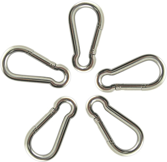 PROTEUS Stainless Steel Snap Hook for Keyring, Chain, Home, Camping, Diving, Traveling, Hiking, Dog leash, Backpack Pack of 5