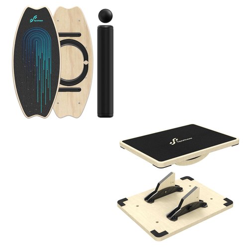 Sportneer Balance Board Blue Buddle with Slant Board for Balance Training Stretching Physical Therapy Standing Desk