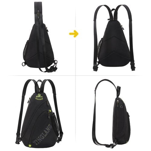 Peicees Bags for Men Waterproof Sling Bag Crossbody Shoulder Bag for Women Chest Daypack Backpack for Travel Bike Hiking, Gray