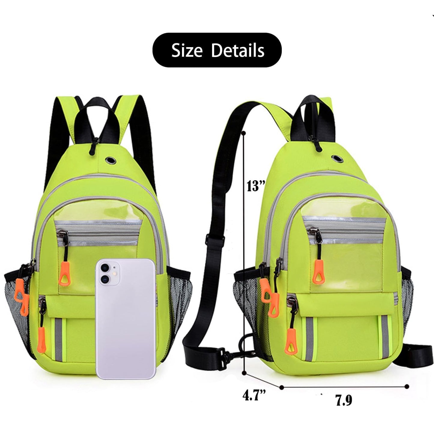 JENAGREEN Waterproof Sling Backpack Crossbody Shoulder Bag for Women Men, Crossbody Bag Casual Daypack Travel Hiking Adjustable Chest Bag