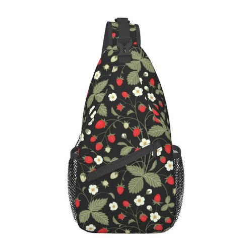 Strawberry Sling Backpack Chest Bag Crossbody Shoulder Bag Gym Cycling Travel Hiking Daypack For Men Women