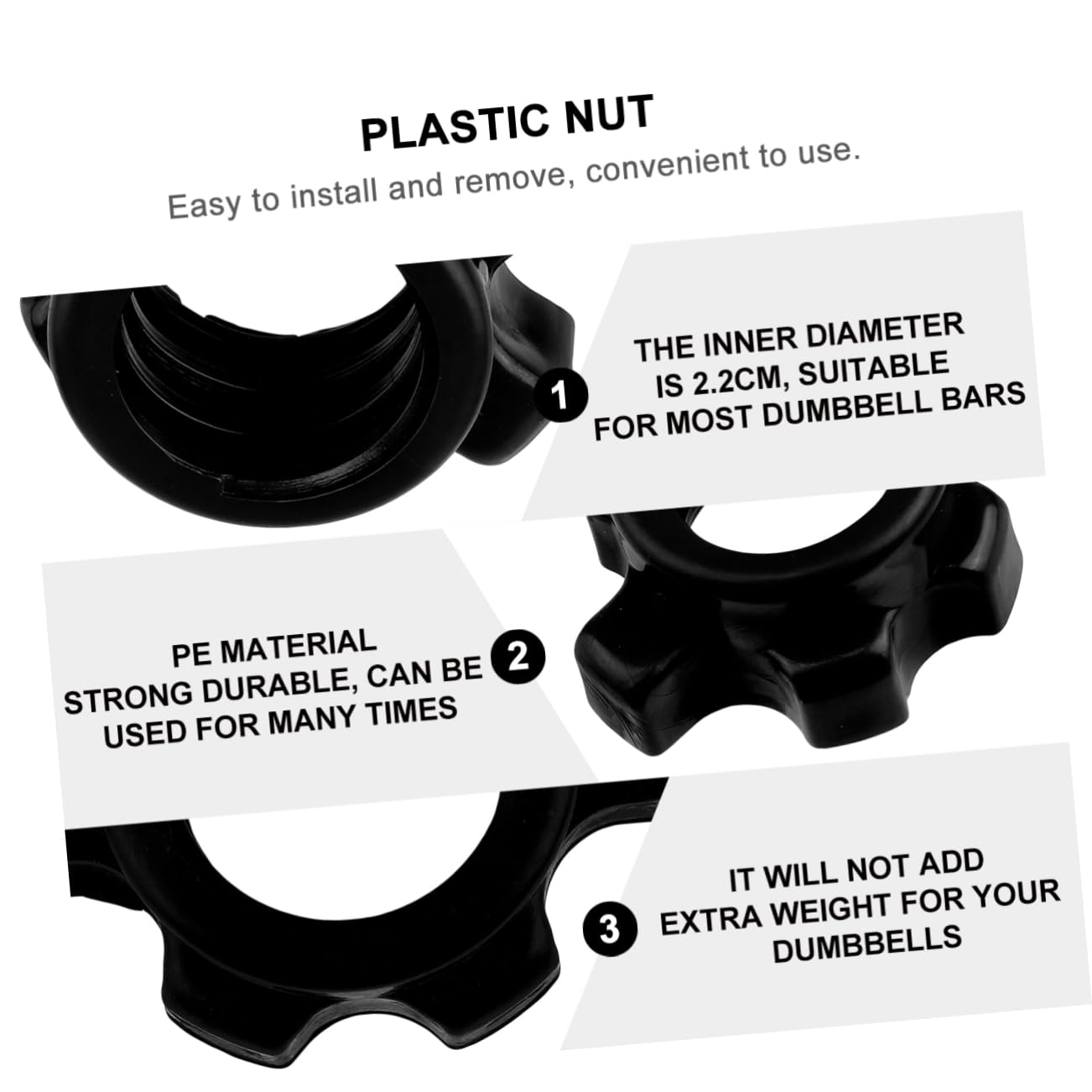 Kisangel Barbell Clips 4 Pcs black screws exercise handles non-slip gym accessories Barbells- Lock Collar Nut screw ring dumbbell bar collar dumbbell bar gym machines for home