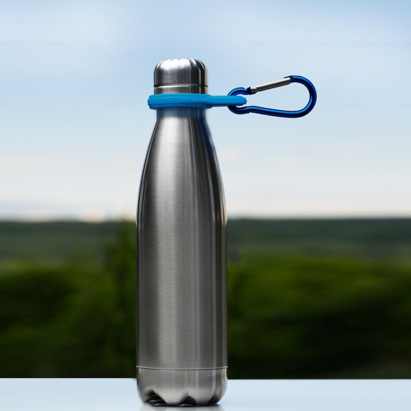 4PCS Silicone Water Bottle Buckle Holders with Carabiner Belt Clip and D-Ring Hook, Suitable for Hiking, Camping, Traveling, and Mountain Climbing