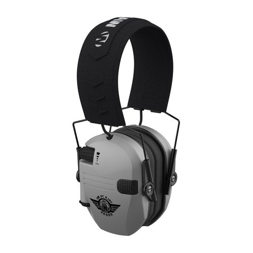 Walker's Razor Slim Electric Earmuffs with Sound-Dampening Composite Housing, Built-In High-Definition Speakers, Cushioned Ear Cups, and Independent Volume Controls (Talk To Me Goose Gray)