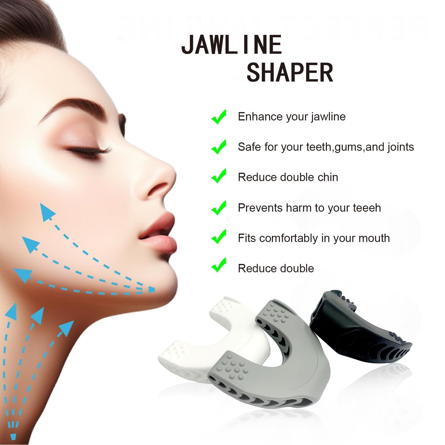 Jawline Exerciser for Men & Women –Jaw Exerciser –3 Resistance Jaw Trainer, Jawline Shaper, Jaw Shark Toner,Target Your Chin & Cheekbones,Facial Exerciser for Beginner Intermediate Advanced