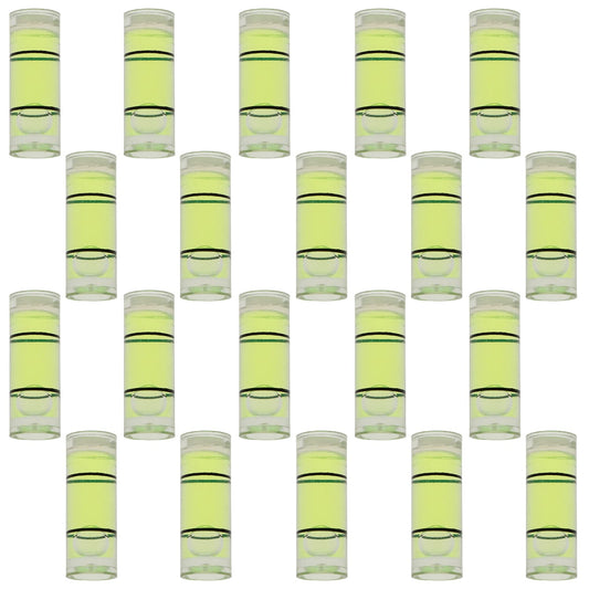 LUORNG 20pcs Archery Bow Sight Bubble Level Cylindrical Spirit Level 6.5x18mm for Archery Replacement Accessories, Transparent