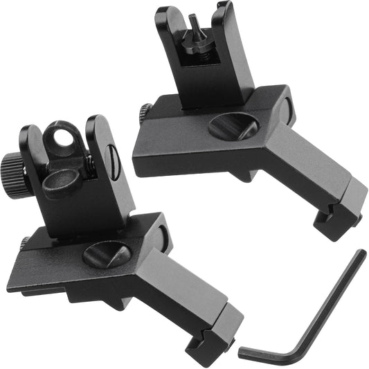 Aisunoutdoor 45 Degree Offset Flip Up Iron Sights Rapid Transition Front and Rear Backup Sights