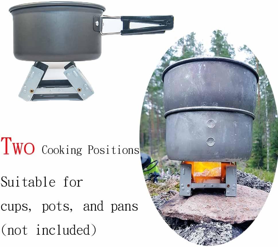 Folding Mini Pocket Stove & Emergency Portable Ultralight Camp Stoves for Backpacking, Camping, Emergency Prep Fit for Pans,Pots,Cups(not include Alcohol)