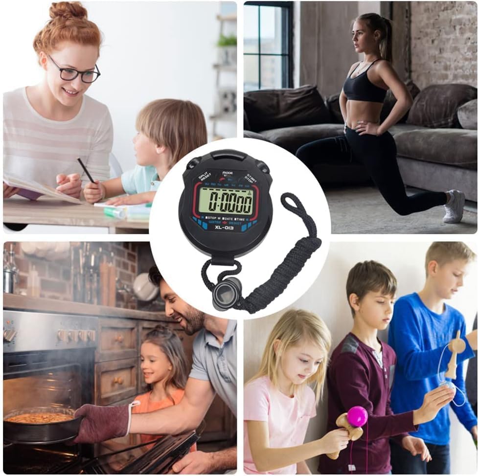 Fomatrade Stopwatch Digital Handheld Multi-Function Professional Handheld Electronic Digital LCD Chronograph Timer Stopwatch Sportwatch