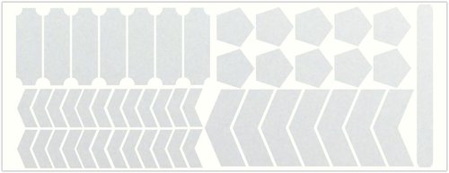 LiteMark Reflective Variety Pack of Green Chevron Sticker Decals for Bicycles, Strollers - Pack of 49 Pcs