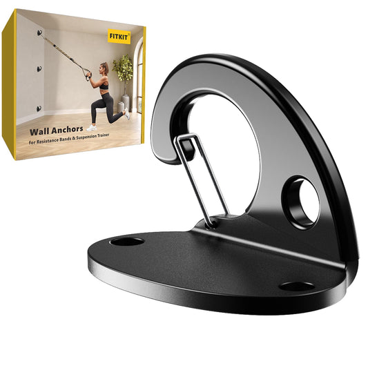 FITKIT 3-Pack Resistance Band Wall Anchor Set, No Weld Wall Mount for Exercise Bands & Suspension Straps – Compact Strength Training Kit for Home Gym Workouts & Physical Therapy