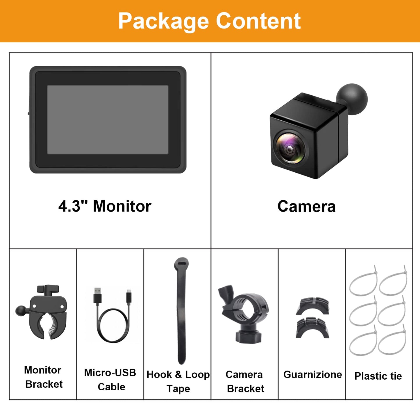 ATOVANKA Bike Mirror Camera with 115°Wide Angle, 4.3" HD 1080P Monitor Bike Rear View Mirror, Night Vision Bike Camera for Handlebars, Adjustable Bicycle Mirror for E-Bike,Mountain, Road Bike