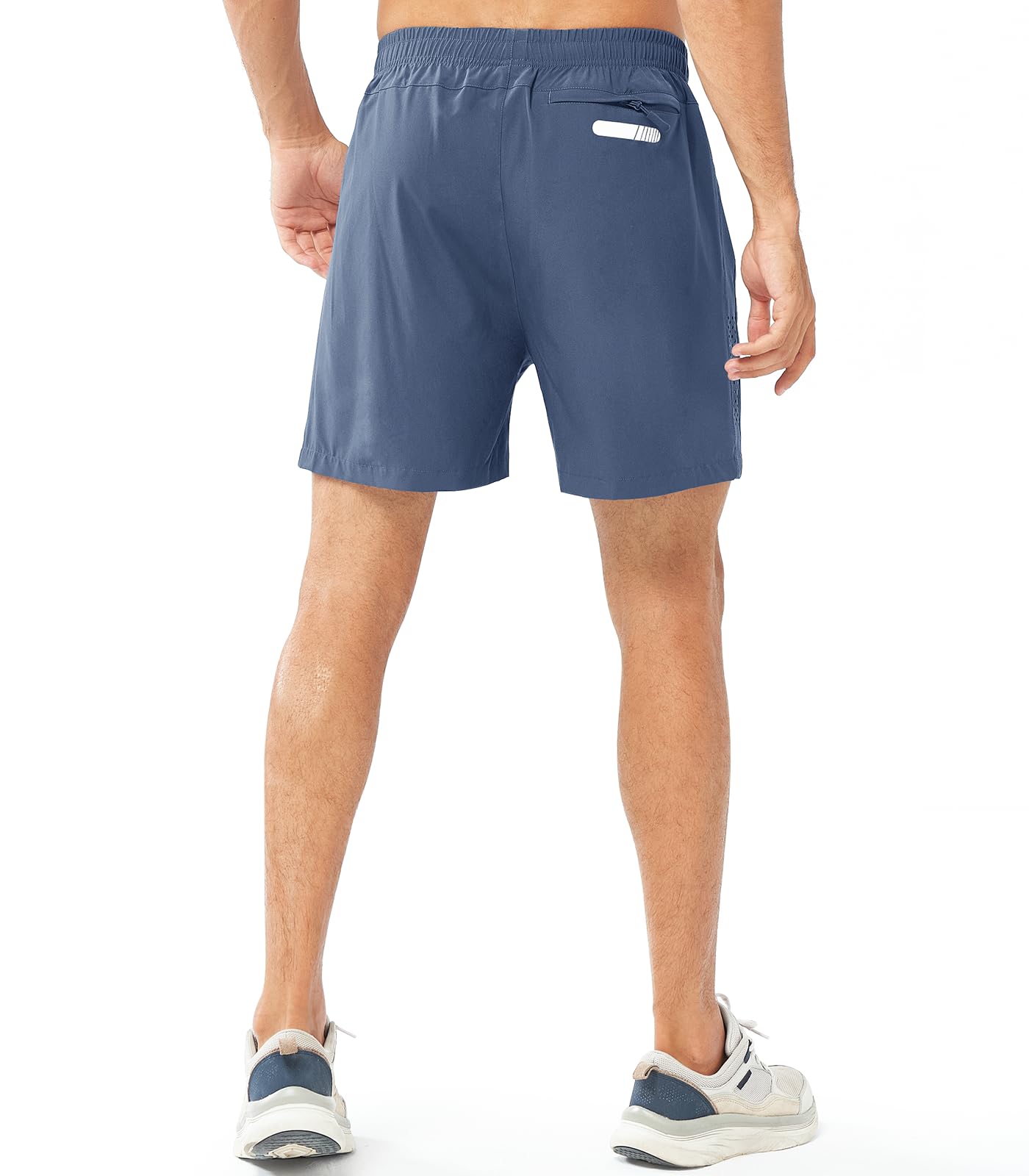NORTHYARD Men's Athletic Running Shorts Gym Workout 7"/9"/5" Quick Dry Lightweight Sports Basketball Tennis 3 Zipper Pockets FEDERALBLUE-5inch S