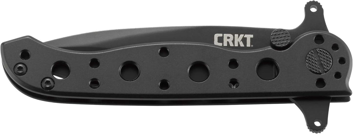 CRKT M16-10KZ EDC Folding Pocket Knife: Everyday Carry, Black Serrated Edge Blade, Tanto, Automated Liner Safety, Nylon Handle, Pocket Clip