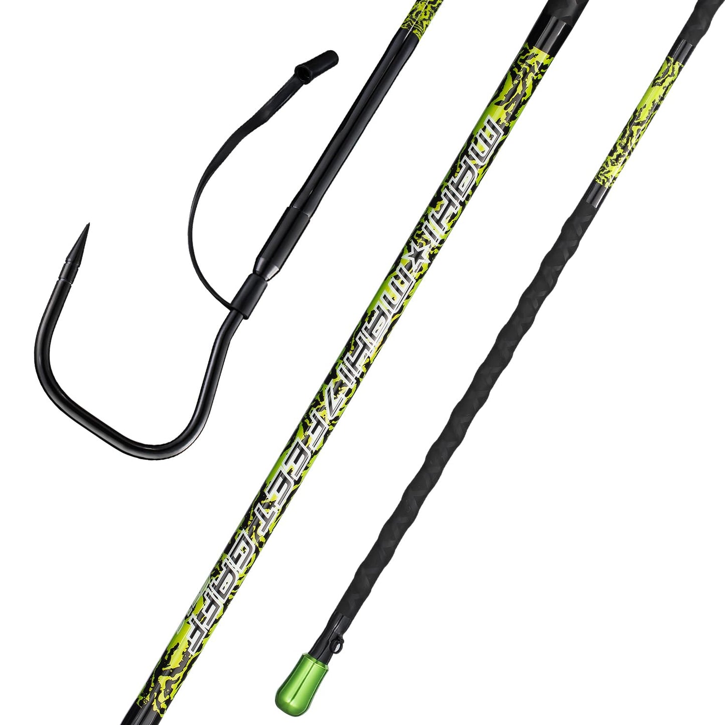 FISHAPPY Fishing Gaff Saltwater Fish Gaff with 4-Inch Stainless Steel Fishing Hook Solid Fiberglass Fishing Gaff 3'/ 4'8''/ 7' (4-Feet 8-Inch)