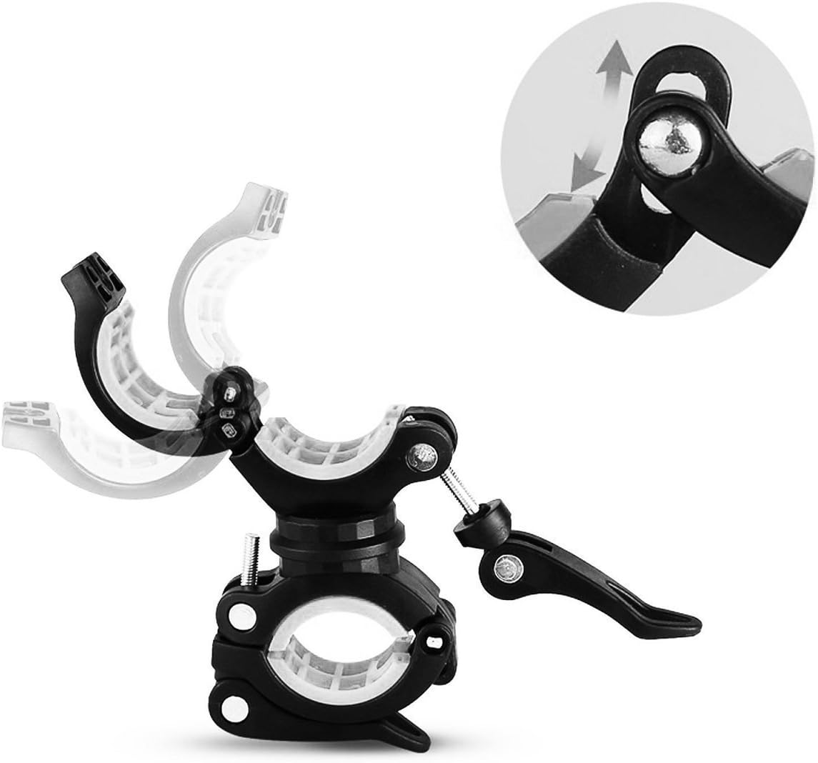 [2 Pack] Vonpri Flashlight Holder, Mount Bicycle Mounting Bracket Flashlight Holder Torch Clip 360º Rotation