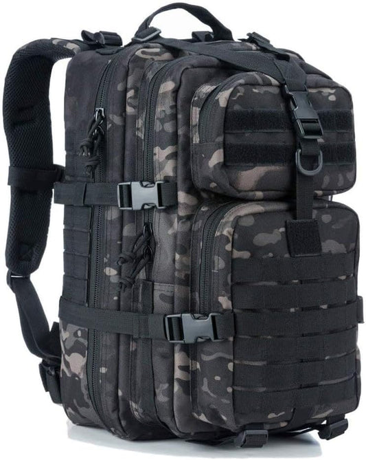 REEBOW GEAR Military Tactical Backpack for Men Large Army 3 Day Assault Pack Molle Bag Backpacks (34L Black)