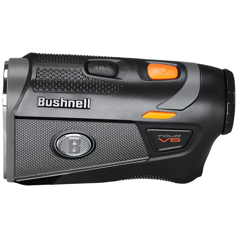 Bushnell Golf Tour V6 Laser Rangefinder Patriot Pack, Visual Jolt Flag Locking, Magnetic Mount, 1300 Yard Range 6X Magnification