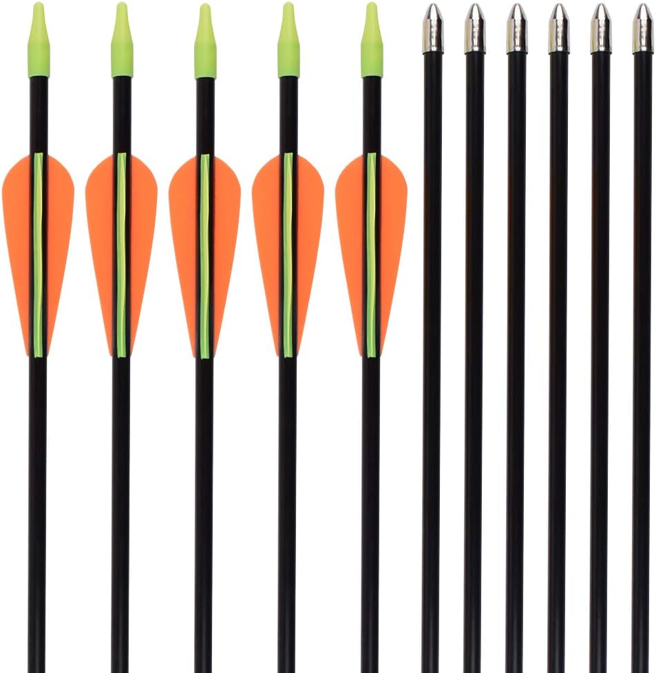Archery Youth 24 26 Inch Fiberglass Archery Targeting Arrows for Youth Practise Recurvebow Compound Bow Shooting