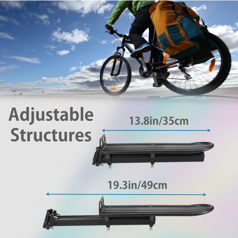 Fat Tire Bike Rack and Electric Bike Rack, Parrilla para Bicicletas Trasera, Ideas as Cargo Rack with Load Capacity (60KG Load Capacity)