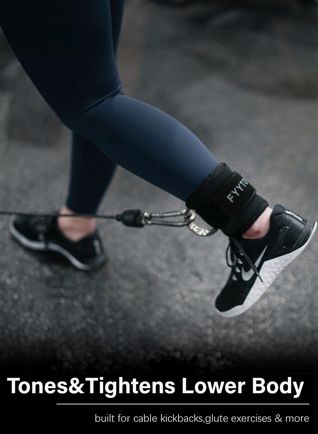 Ankle Strap(Single) for Cable Machine, Ankle Cuff for Kickbacks, Leg Extensions, Lower Body Exercises, Glute Workouts, Booty Hip Abductors Exercise, for Home & Gym