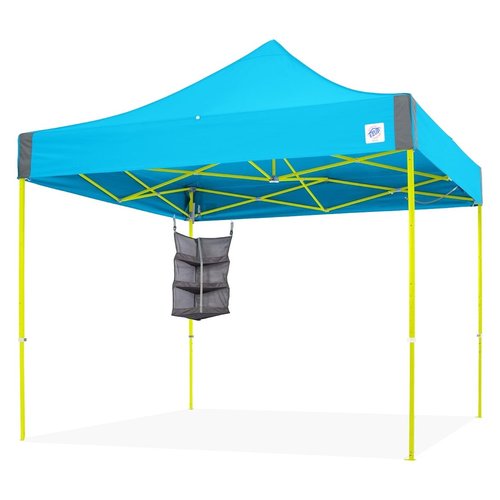 E-Z UP Camping Cube 6.4, Converts 10' Straight Leg Canopy into Camping Tent, Royal Blue & GSCBGY Gear Accessory Canopy Hanging Shelf, Black Mesh