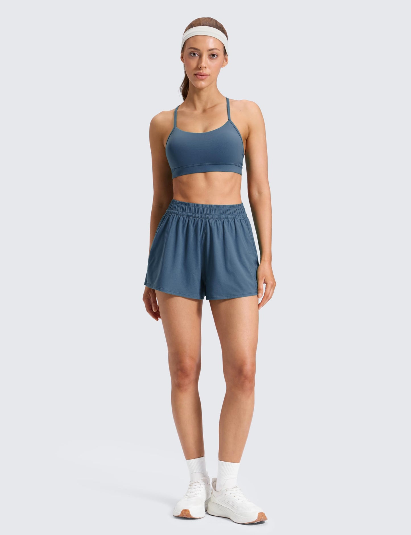 CRZ YOGA Drapey Flowy Athletic Shorts for Women 2.5" - Relaxed Fit High Waisted Tennis Workout Running Stelindigo Medium
