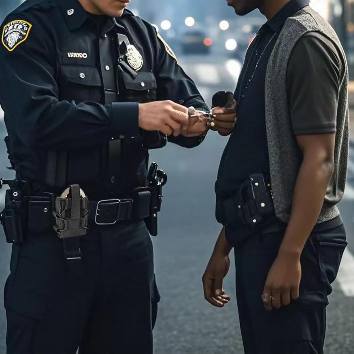 Handcuff Holder, Molle Pouch for Duty Belt, Police Vest Handcuff Holster Case Law Enforcement, Security Guard Gear