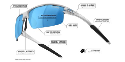 Tifosi Optics Rivet Sunglasses (Crystal Smoke (Enliven Golf))
