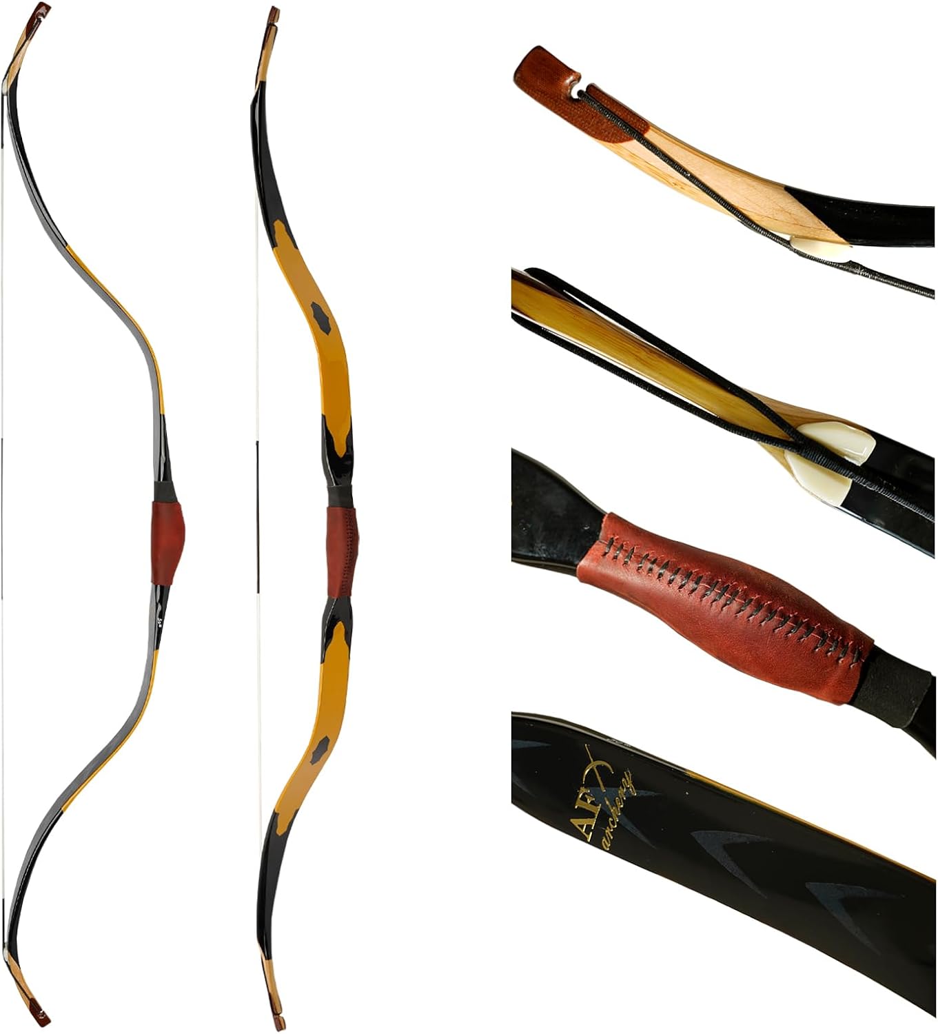 AF Archery Turkish Recurve Bow, 50" High-Performance Traditional Laminated Hunting Horse Bow for Adults Youth Beginners Enthusiasts and Hunting