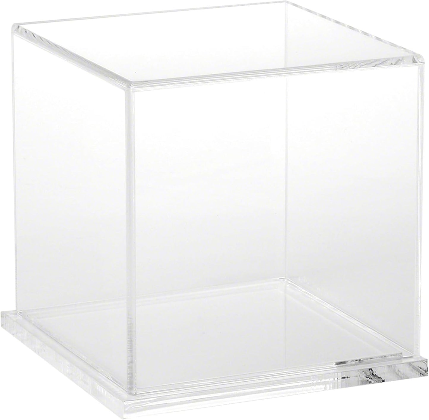 Plymor Clear Acrylic Display Case with Hardwood Base, 6" x 6" x 6"