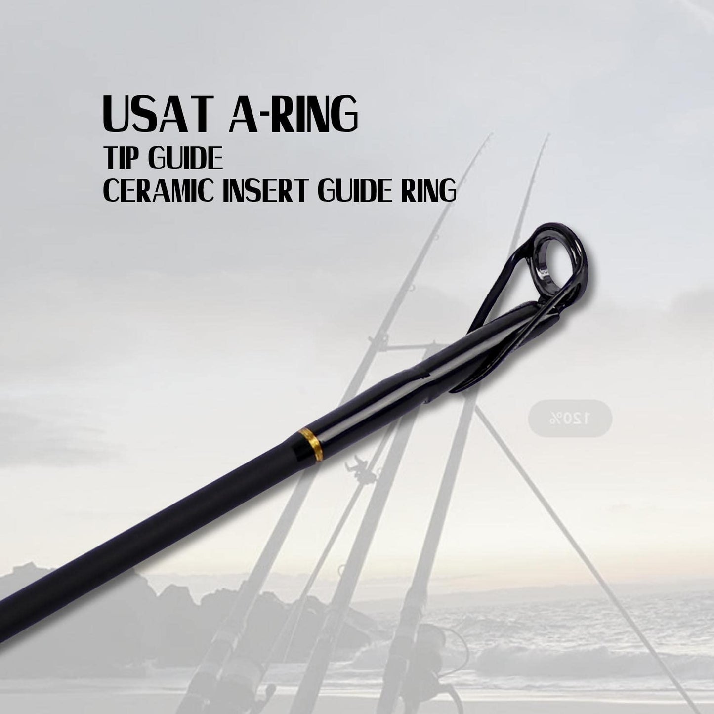 Fiblink Surf Fishing Rod 3 Piece Portable Travel Casting Rod Saltwater Surf Rod 10ft