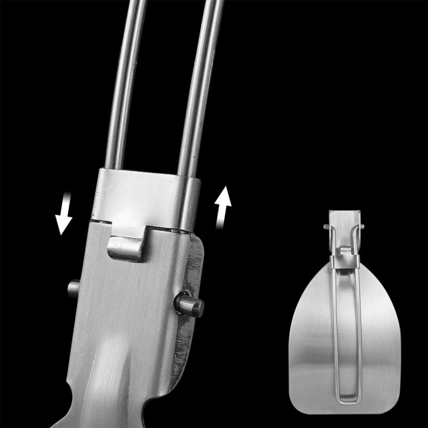 Foldable Spatula,304 Stainless Steel Turner Latch Design Cooking Spatulas Folding Frying Pan Spatula for Outdoor Camping Picnic Equipment,2 Pack