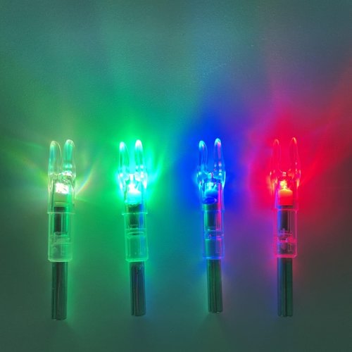 LEANPRO 6/12 PCS S Lighted Nocks for Arrows .244"/6.2mm Inside Diameter Lighted Arrow Nocks for Archery Hunting (6 PCS - Green)