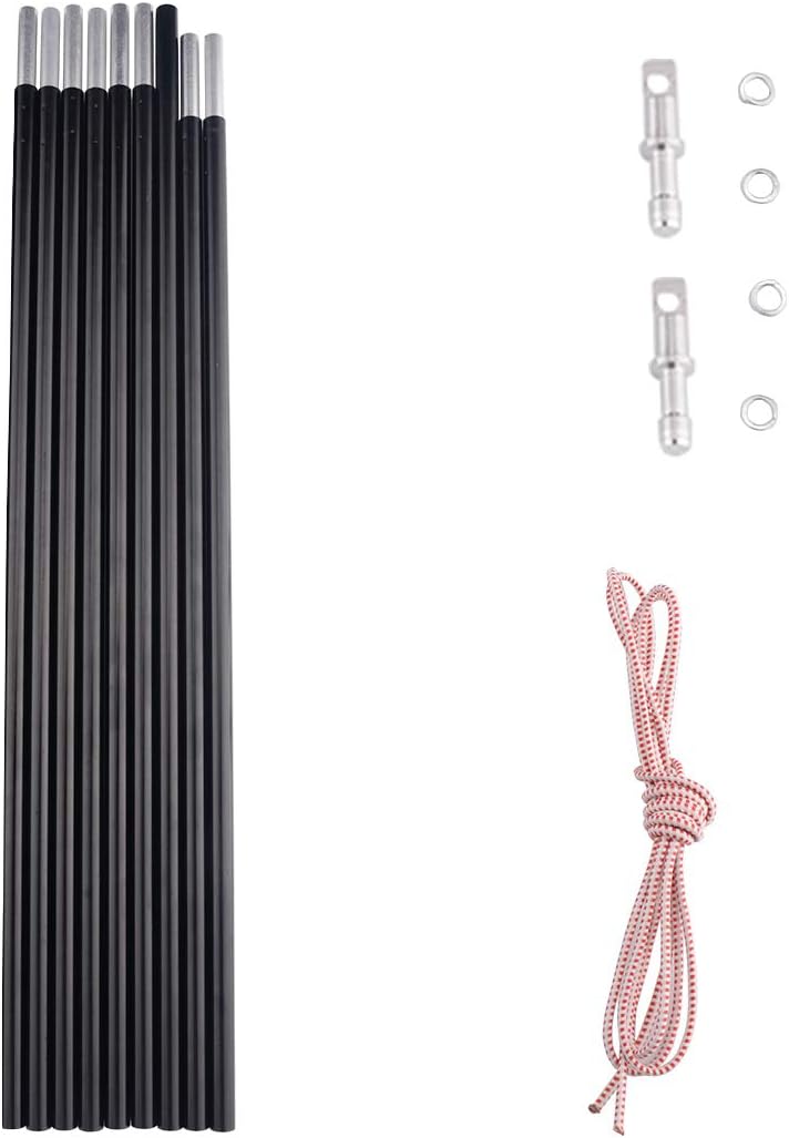 Aluminum Tent Poles Replacement, Fits Both Female and Male Ends, Lightweight Tent Pole Repair Kit, 7001 Aluminum Alloy T6 Heated